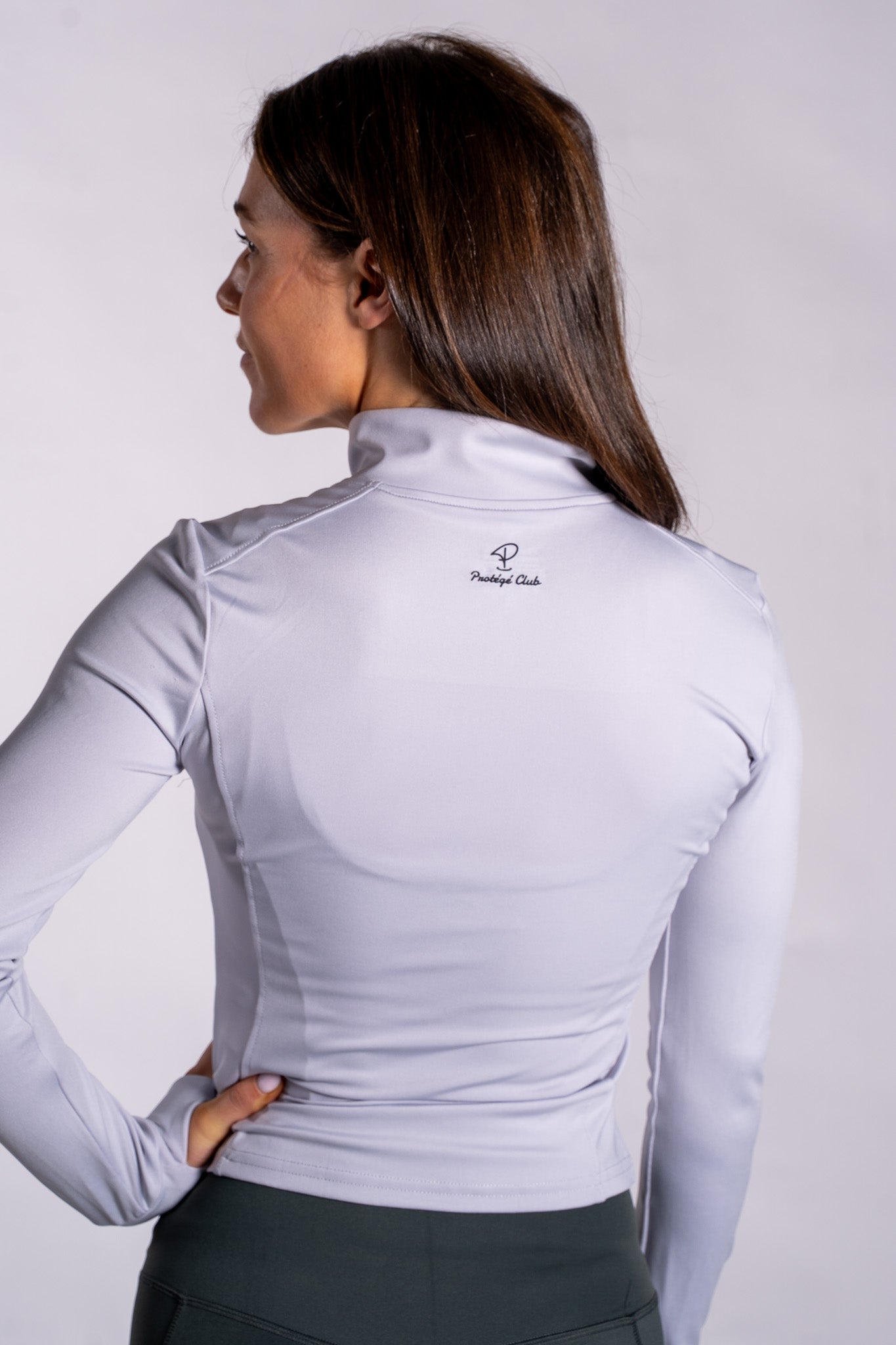 Valour Performance Zip Cropped Midlayer – Cloud Grey