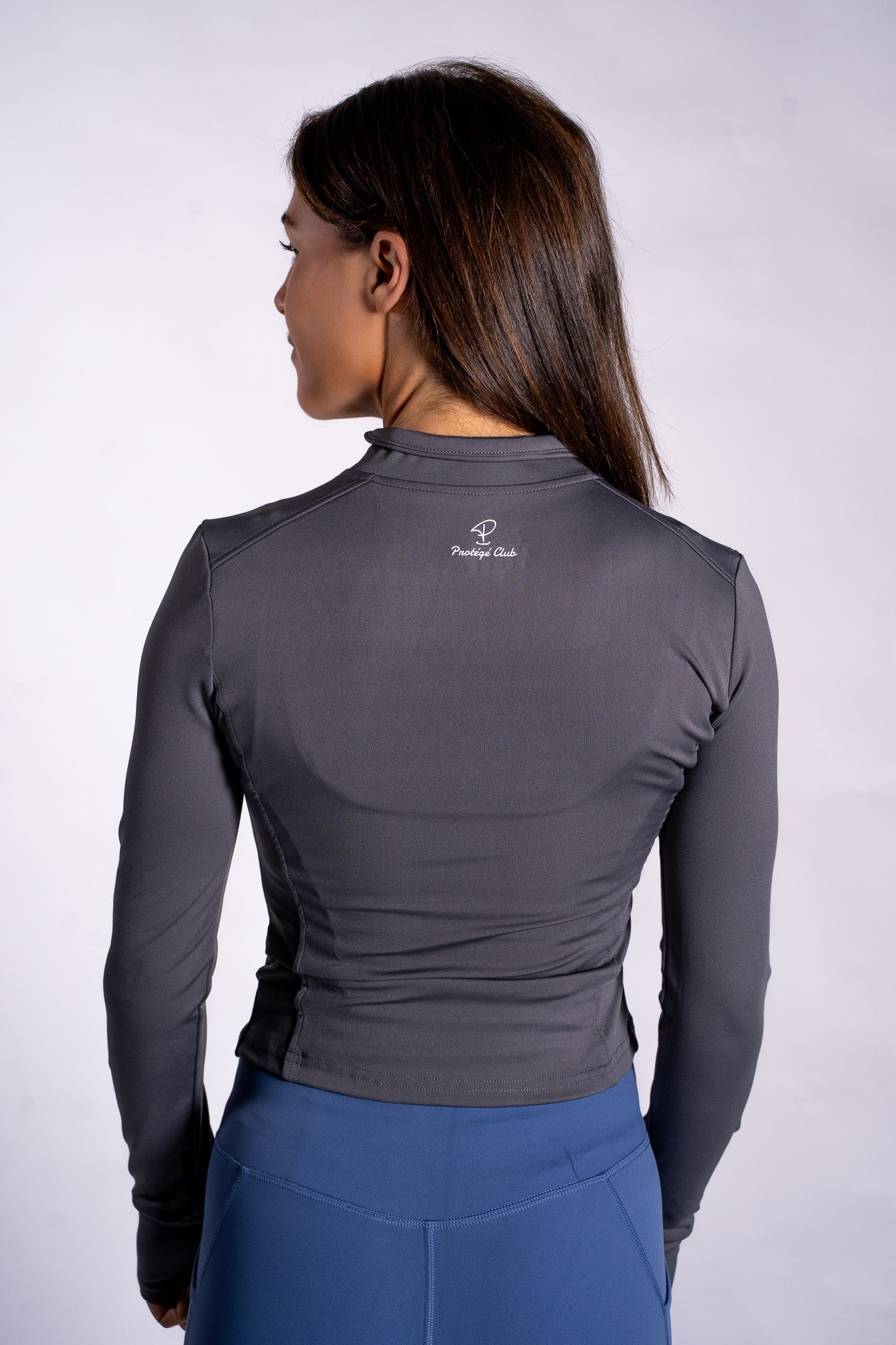 Valour Performance Zip Cropped Midlayer – Dark Grey